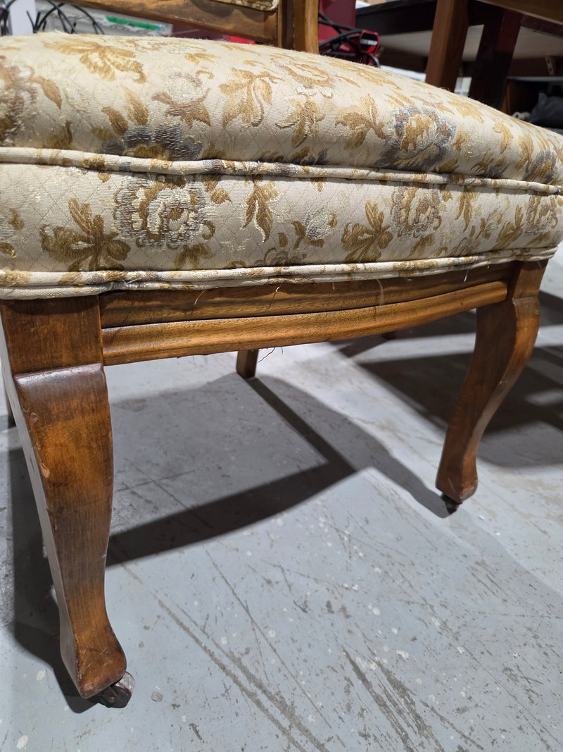 Vintage Carved Wood Accent Chair