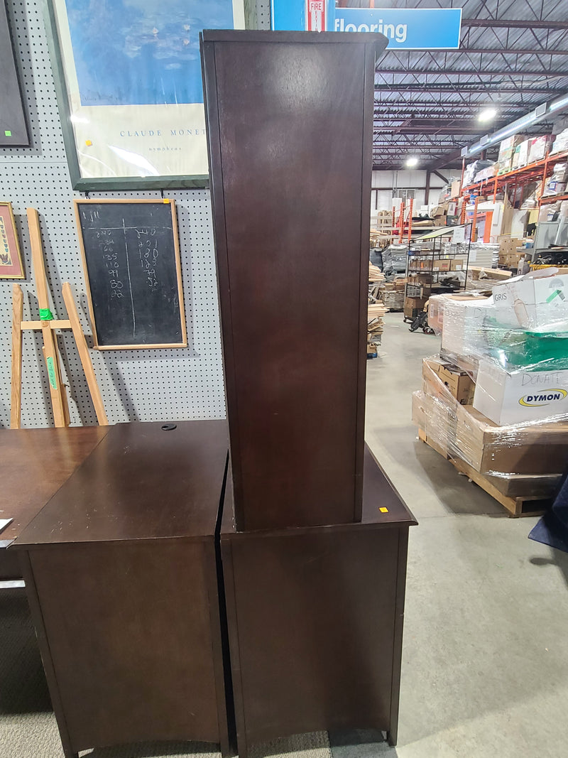 Excellent Condition Versatile Dark Wood Hutch and Cabinet Combo