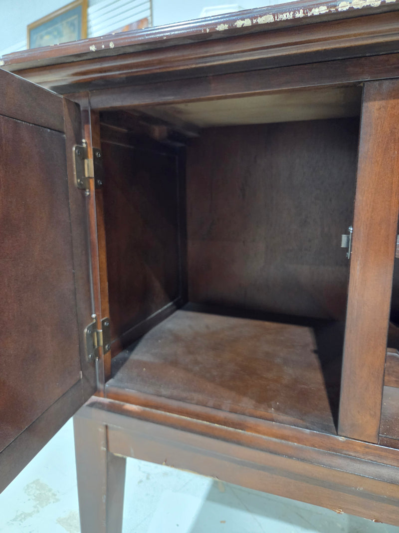 Wooden Buffet Server With a Built-in Wine Rack