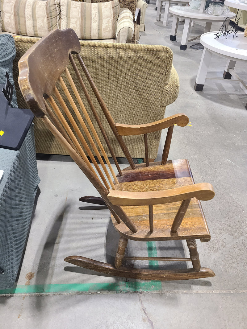 Vintage Wooden Spindle-Back Rocking Chair
