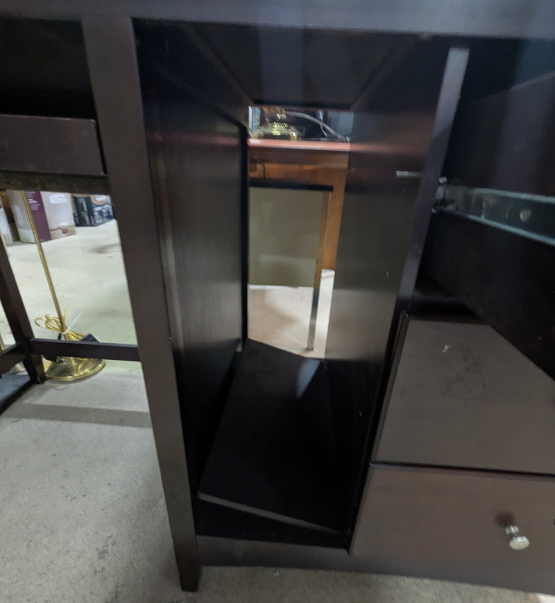 Dark Brown Desk with Three Drawers