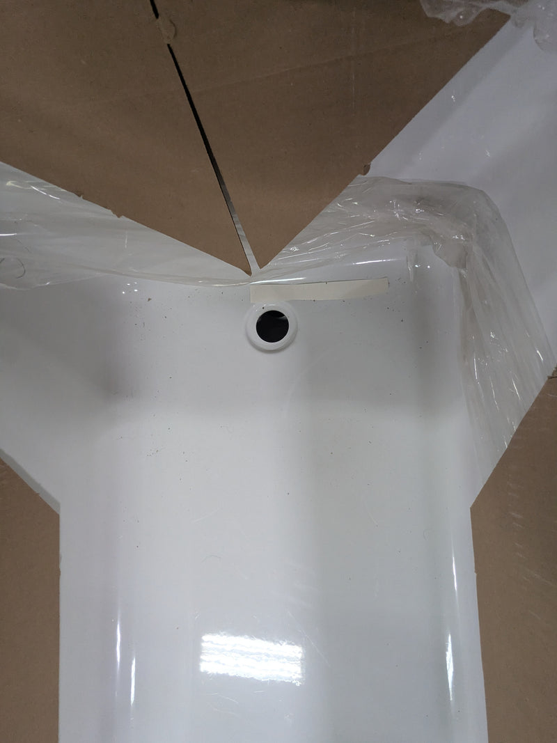 ZENYA White Acrylic Alcove Bathtub