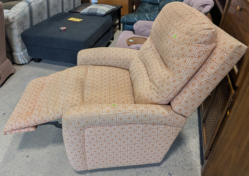 Orange Geometric Patterned Recliner