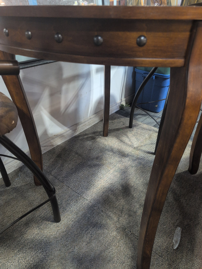 Dark Brown Wooden Bar Table