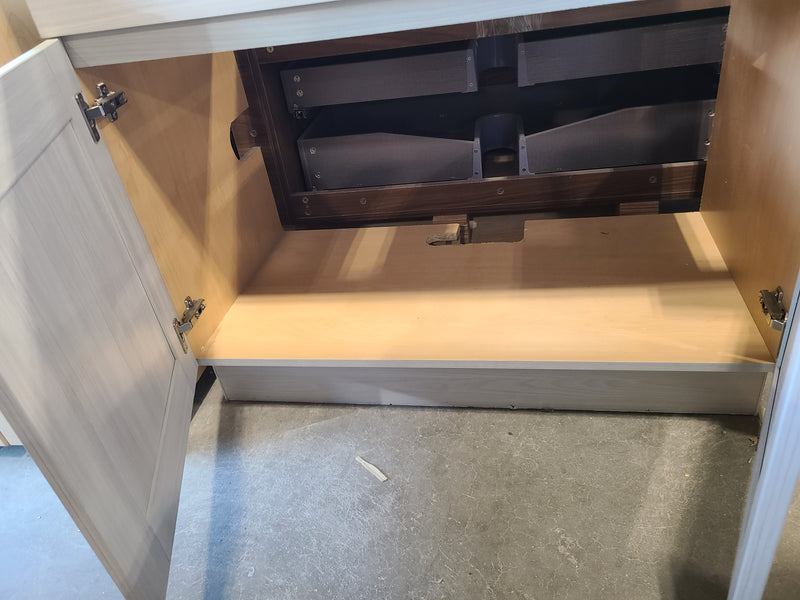 Modern Light Grey Wood-Grain Bathroom Vanity Base