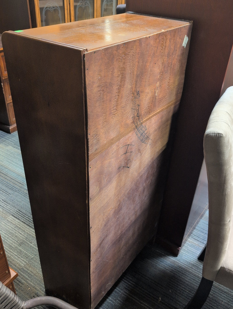 Wooden Shelves with Large Glass Windowed Door