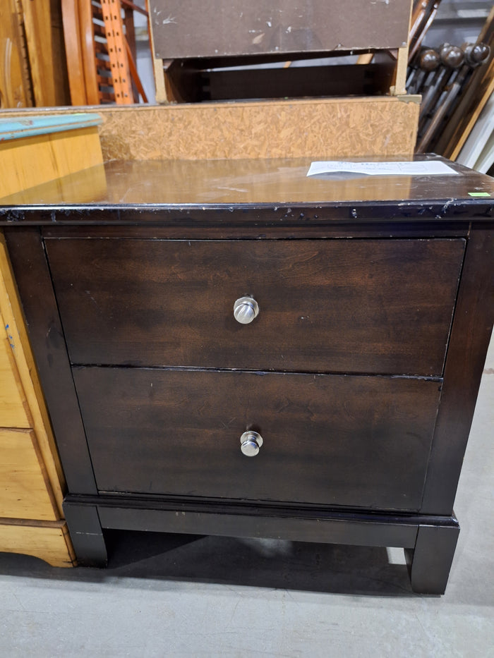 Dark Two-Drawer Side Table