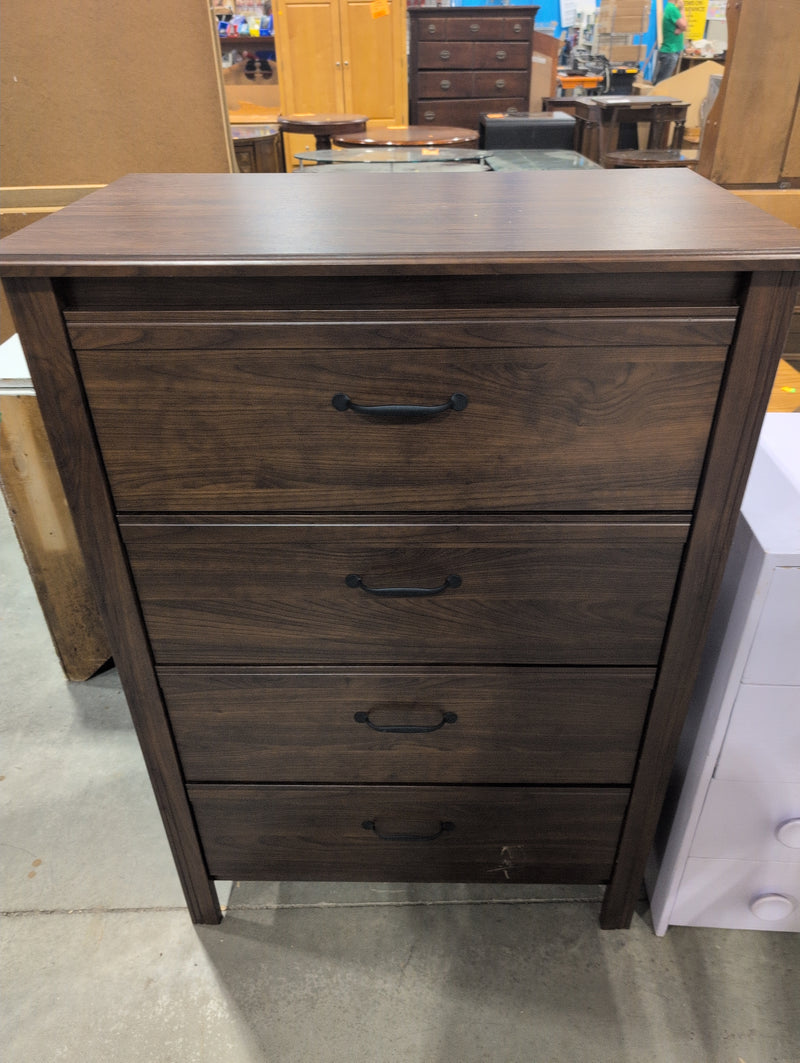 4 Drawer Dark Brown Tall Boy Dresser