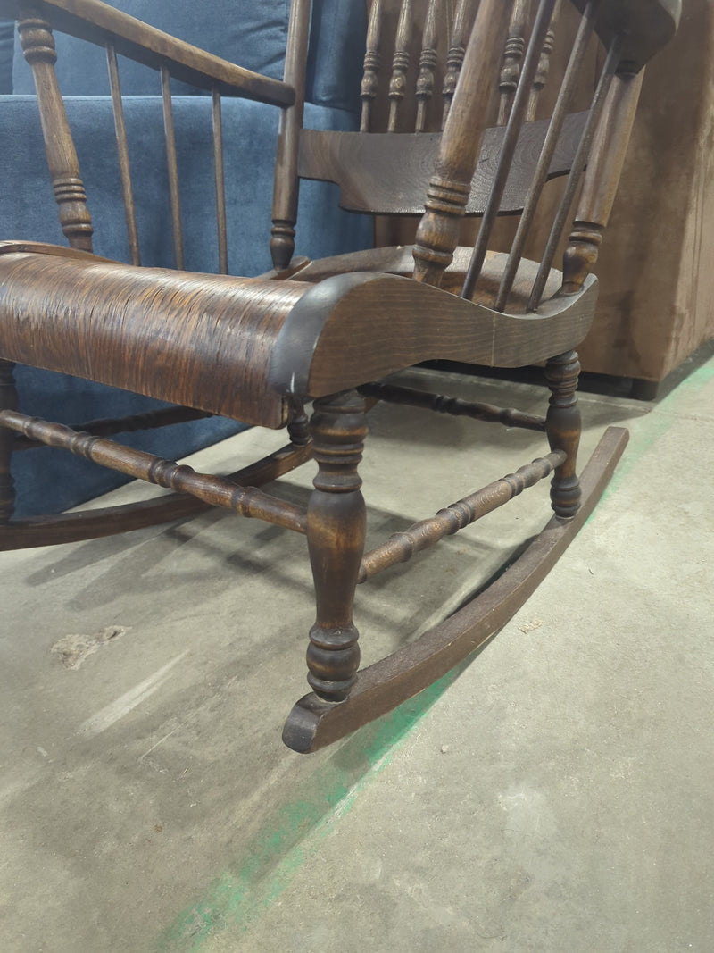 Pressed-back Oak Rocking Chair