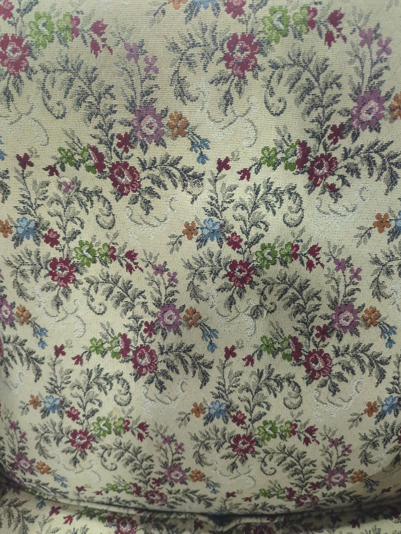 Biege Floral Vintage Armchair
