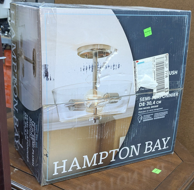 Hampton Bay Semi Flush Brushed Nickel Ceiling Light