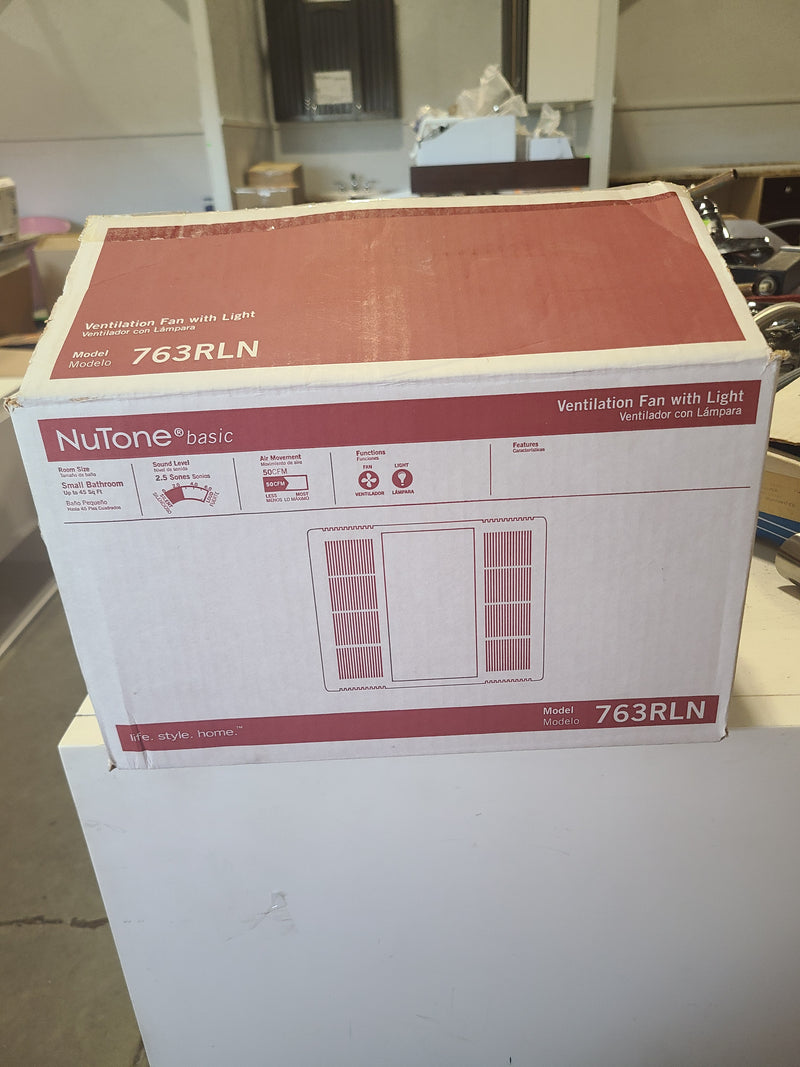 NuTone Basic Bathroom Ventilation Fan with Light – 50 CFM