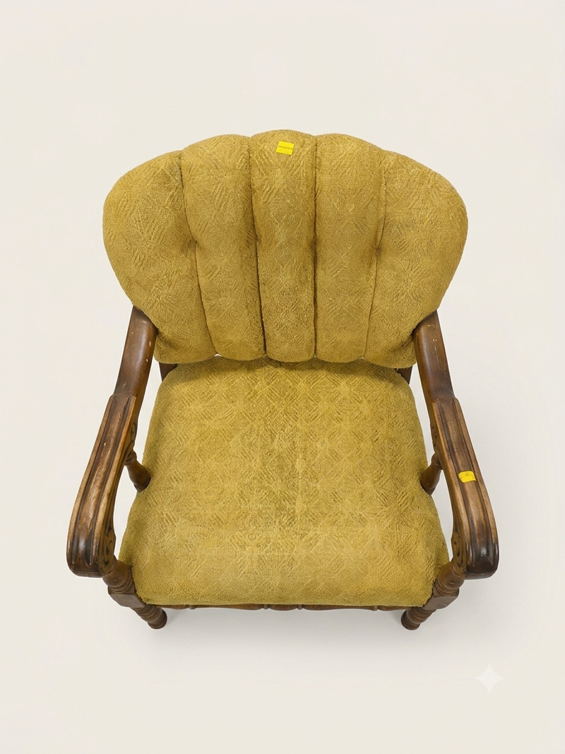 Vintage Mid-Century Tufted Channel-Back Accent Chair