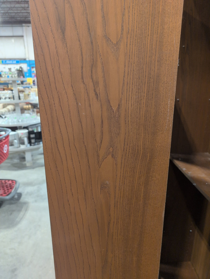 Dark Wood Grain Veneered Bookcase