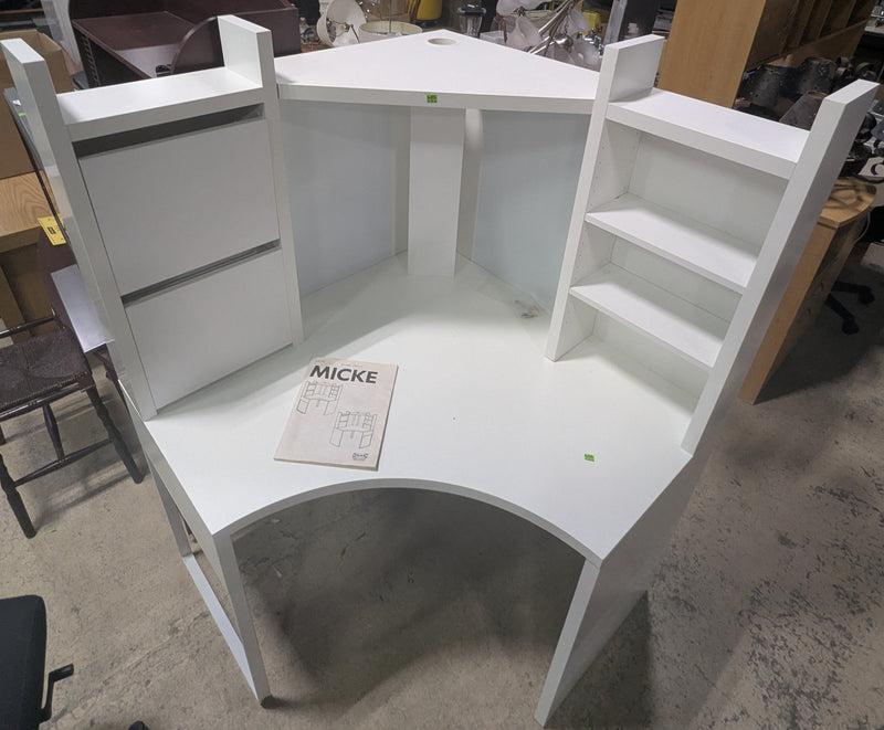 White Ikea Micke Desk