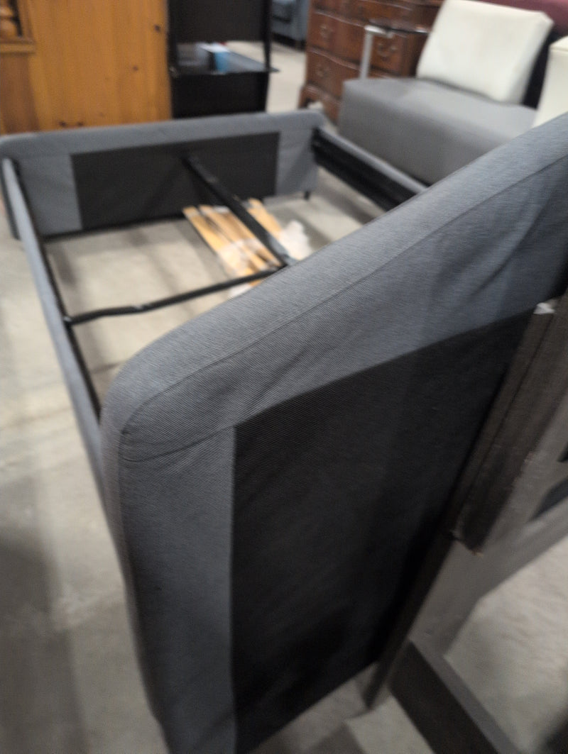 Steel Blue Upholstered Double Bedframe