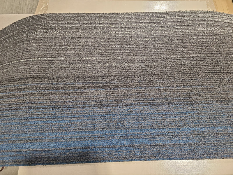 Contemporary Multi-Toned Gray & Blue Linear Carpet Tiles