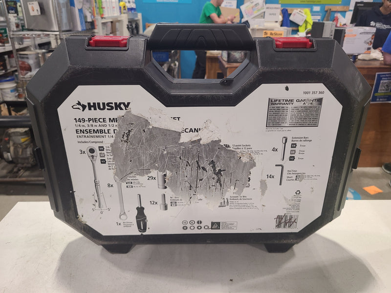 Husky 149-Piece Mechanics Tool Set (1/4 in., 3/8 in., & 1/2 in. Drive)