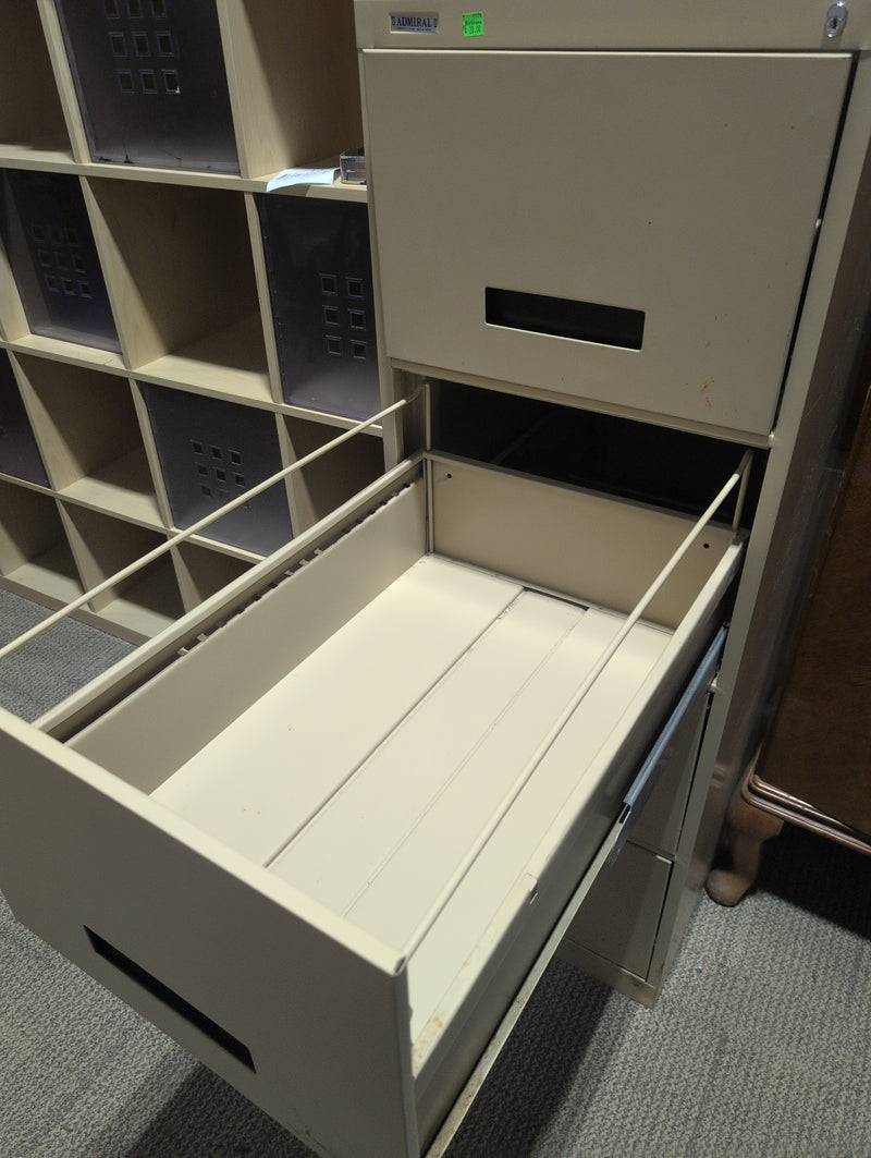 Tall 4 Drawer Beige Filing Cabinet