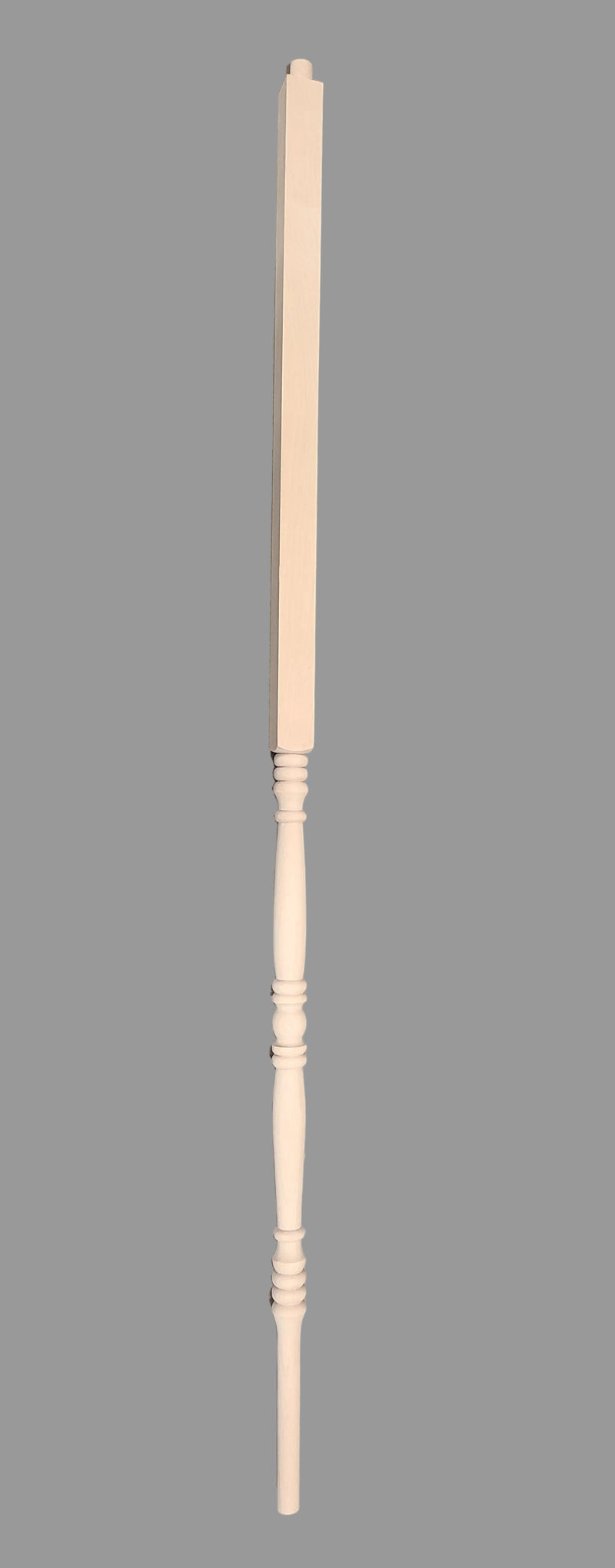 Unfinished Turned Wood Stair Baluster / Spindle (Square Top)