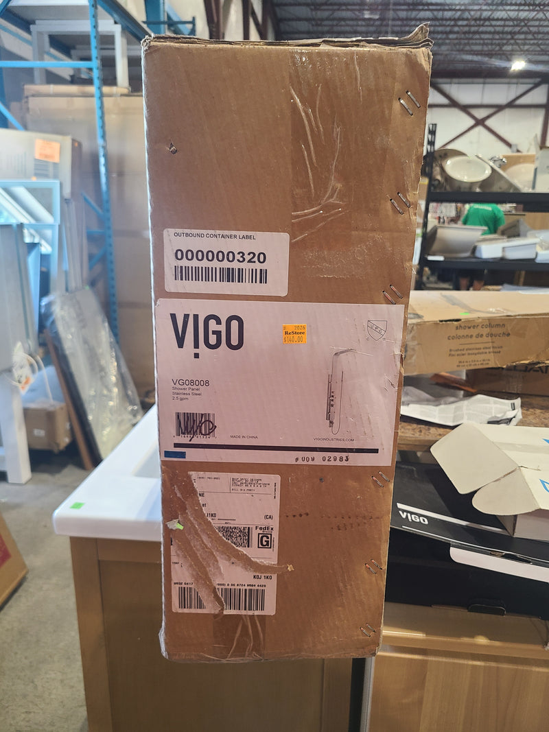 New VIGO Mateo 60" 6-Jet Thermostatic Shower Panel System in Stainless Steel