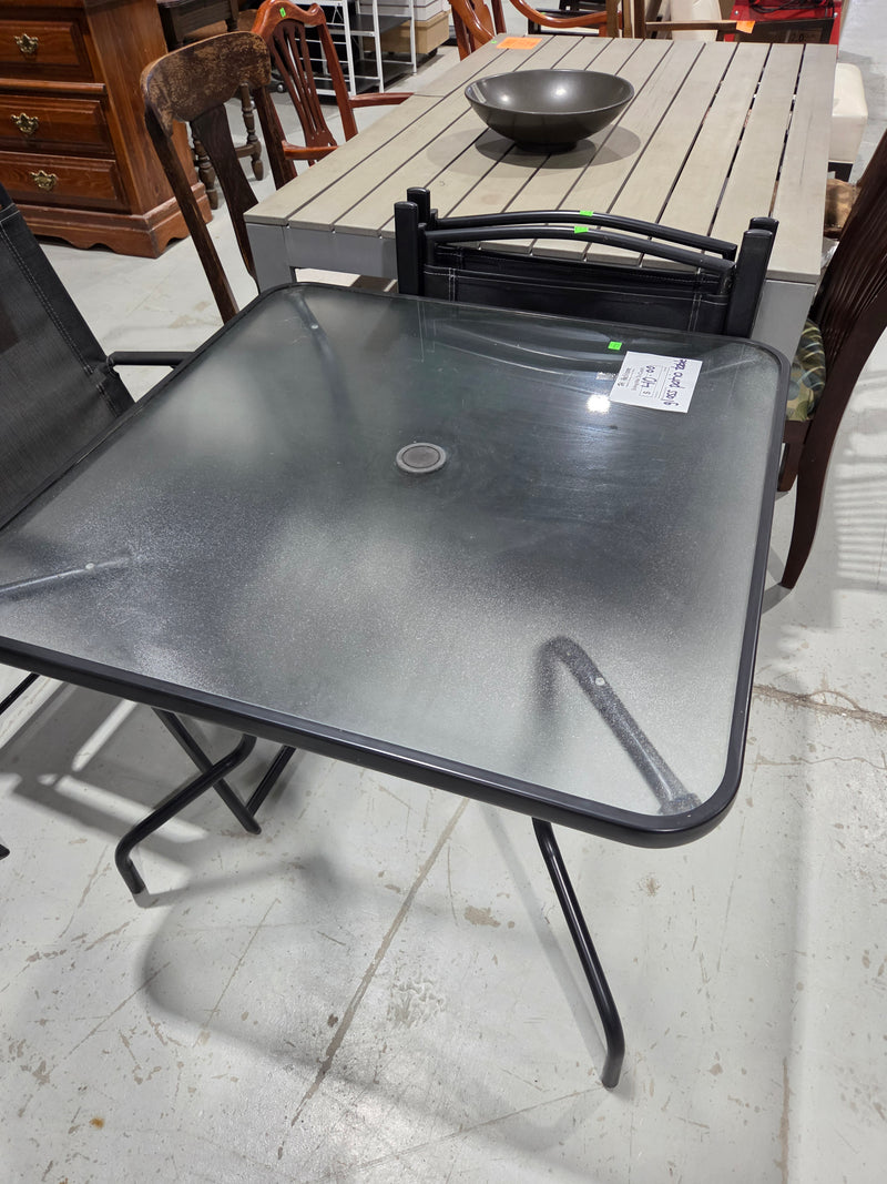 Square Glass-Top Patio Table