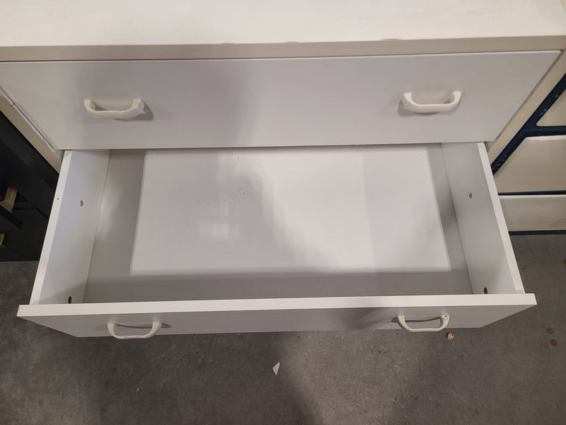 Minimalist White 3-Drawer Lowboy Chest / Dresser