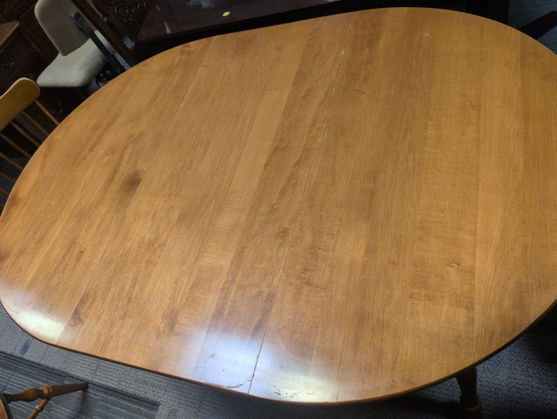 Light Brown Wooden Oval Dining Table with 4 Matching Chairs