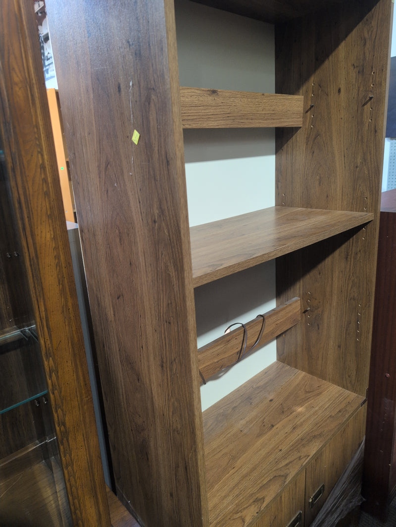 Wooden Media Console with Cabinets