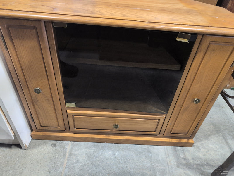 Cabinet, Shelves, and Drawer Small Storage with Glass Door