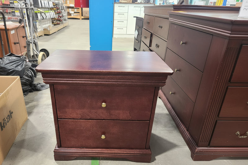 Huppé 2-Drawer Wooden Nightstand in Reddish Brown