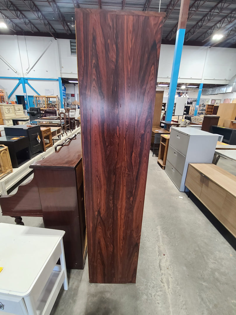 Tall Dark Rosewood-Finish 5-Tier Open Bookcase