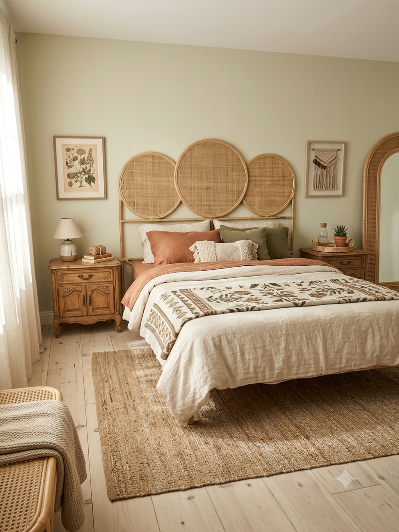 Lihat Rattan Queen headboard
