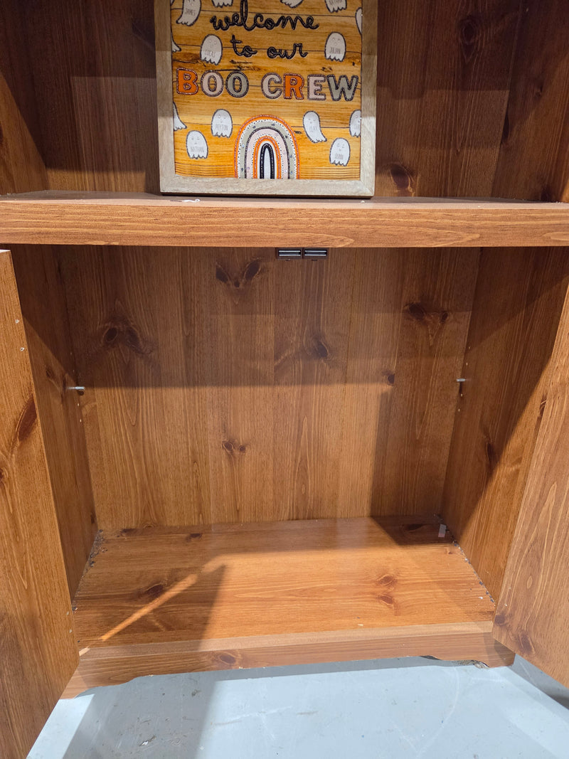 Rustic Bookcase Hutch with Lower Storage Cabinet