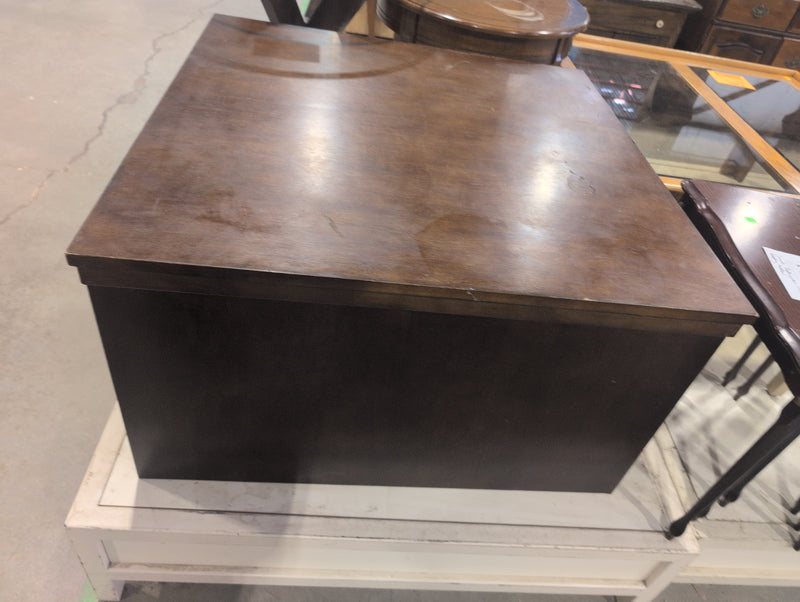 Square Wood Coffee Table with Internal Shelves