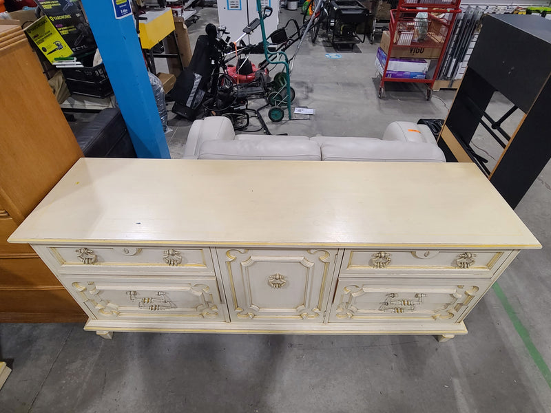 Vintage French Provincial Triple Dresser & Cabinet Credenza