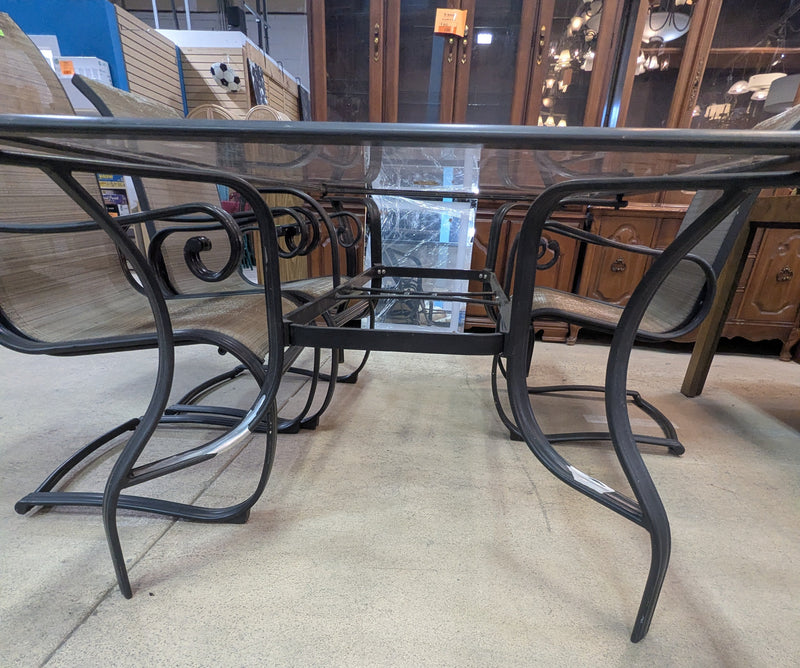 Glass Patio Table and 4 Chairs