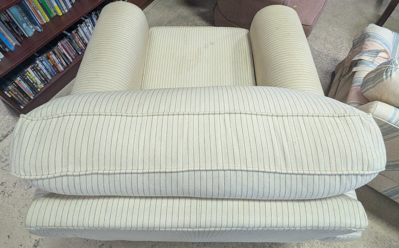 Beige Striped Armchair