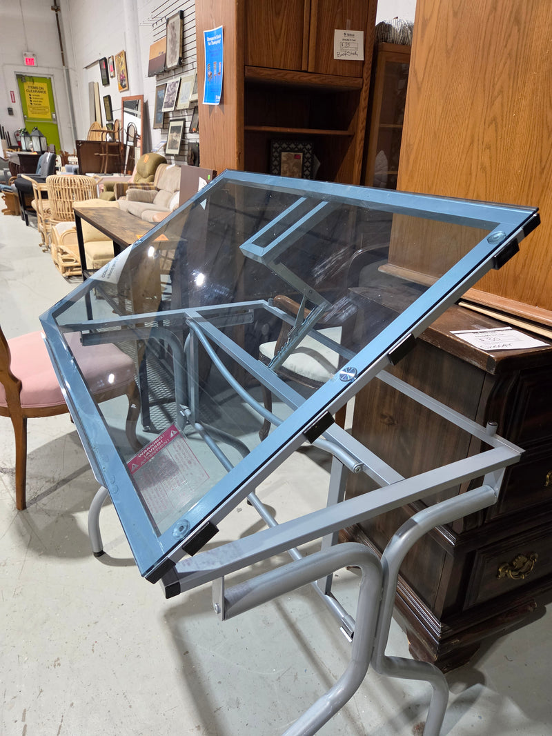Studio Designs Glass Top Drafting Table