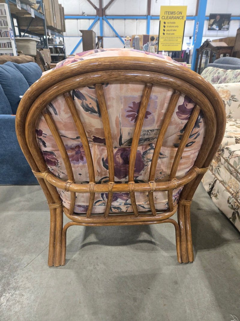 Vogel Retro Floral Rattan Accent Chair