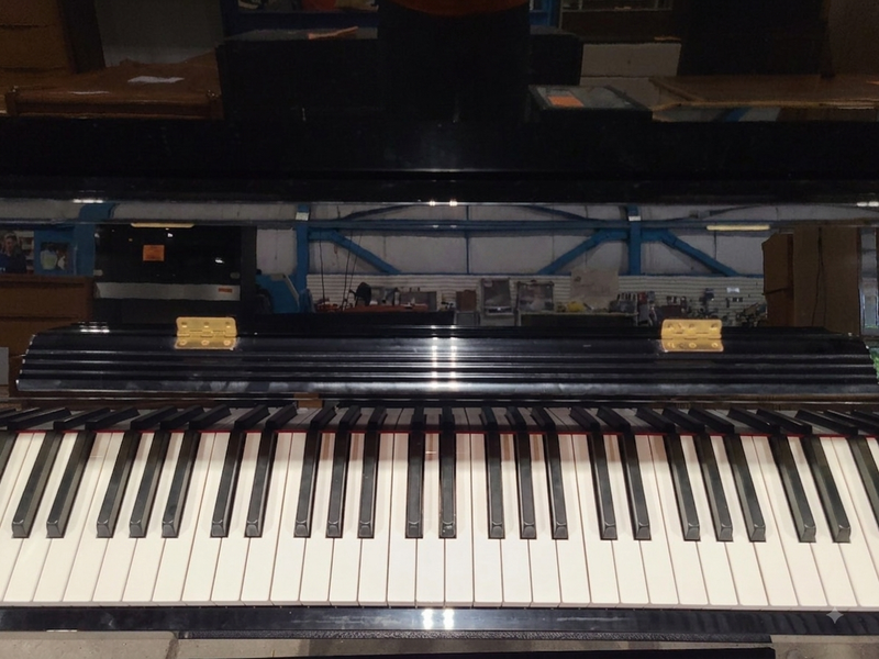Eterna Polished Ebony Upright Piano with Bench