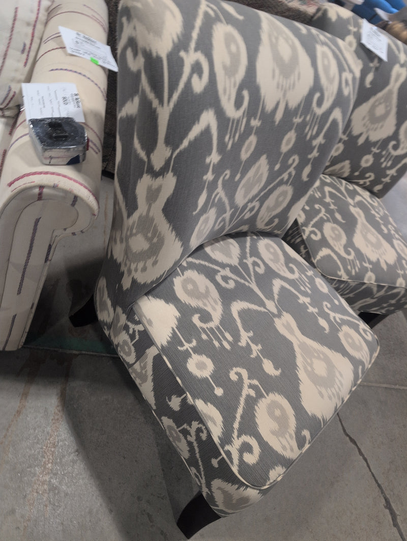 Grey and Taupe Slipper Chair