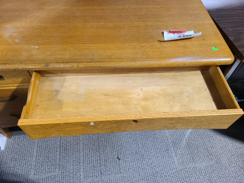 Vintage Mid-Century Style Solid Wood Teacher's Desk Oak