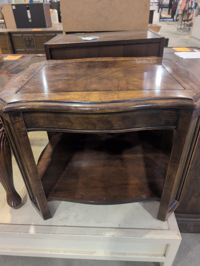 Wooden Rectangular Table with Lower Shelf