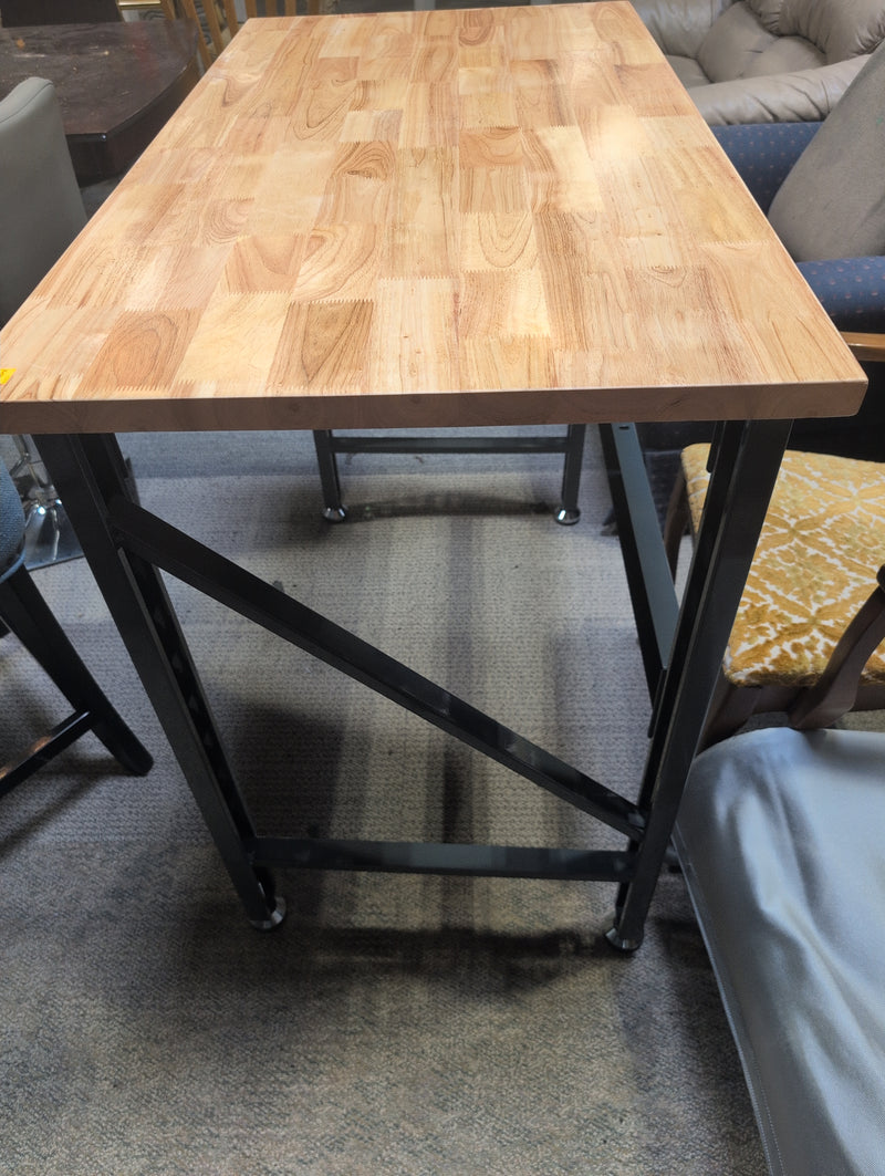 Brand New Wooden Work Table with Metal Base