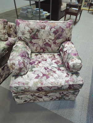 Floral Arm Chair with wheels