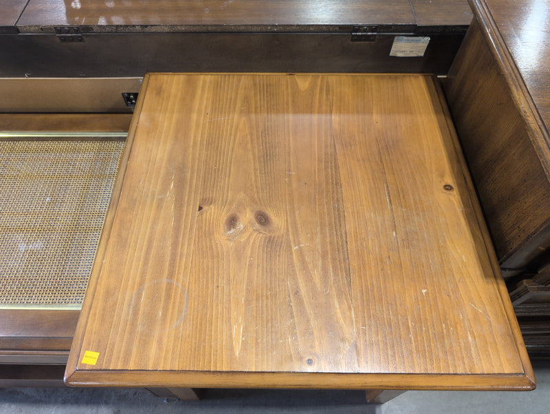 Square Light Brown Side Table with 2 Drawers