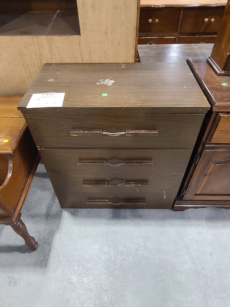 Vintage Mid-Century Style 4-Drawer Dresser in Dark Brown