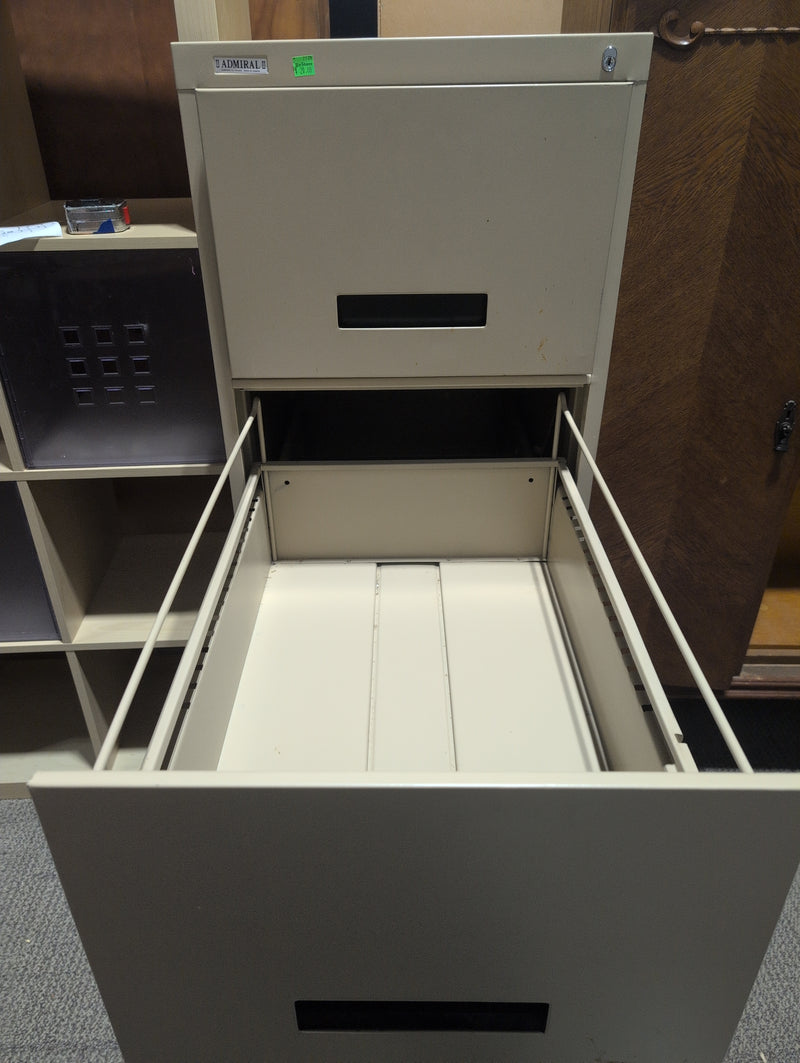 Tall 4 Drawer Beige Filing Cabinet