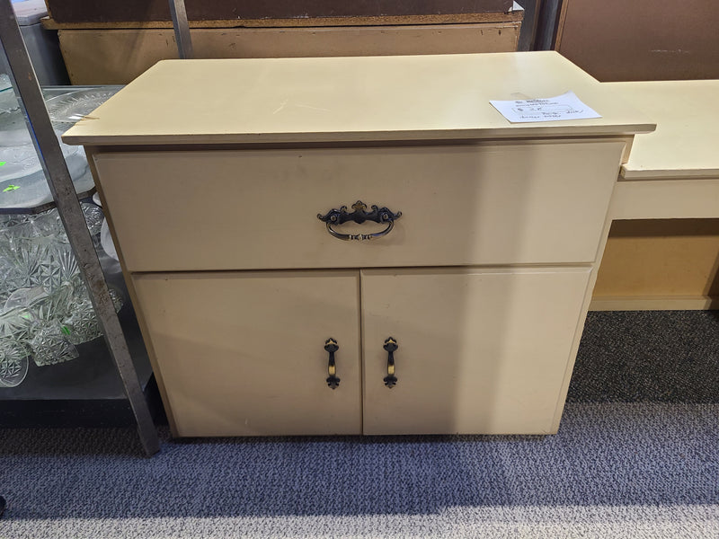 Vintage-Style Beige Desk & Vanity Unit